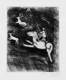 Marc Chagall, Das Pferd, das sich am Hirsch rächen wollte, Original-Radierung auf Montval-Bütten