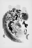 Marc Chagall, Die Verliebten mit roter Sonne. Jongleurin, 2 Original-Farblithographien auf Arches-Velin