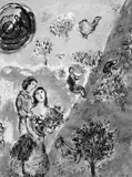 Marc Chagall, Die vier Jahreszeiten, Original-Farblithographie auf glattem Papier