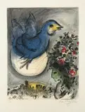 Marc Chagall, Der blaue Vogel, Nach einer Vorlage von Marc Chagall, als Farblithographie von Charles Sorlier ausgeführt. Auf Arches-Velin