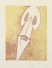 Maske (Orange) by Max Ernst, Original-Farblithographie auf Velin, sold Jun 2004