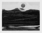 Max Ernst, Stadt, Farbserigraphie nach einem Gemälde von 1969. Auf festem glatten Papier