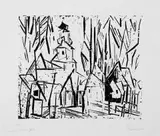 Lyonel Feininger, Lehnstedt, Original-Holzschnitt auf Velin