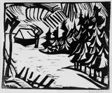 Erzgebirgslandschaft by Erich Heckel, Original-Holzschnitt auf Bütten, sold Jun 2004