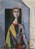 Mädchenporträt by Karl Hofer, Öl auf Leinwand, sold Jun 2004