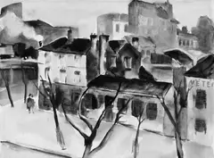 Rudolf Jacobi, Paris, Aquarell auf Büttenpapier mit dem Wasserzeichen "PM FABRIANO"