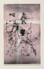 Seiltänzer by Paul Klee, Original-Farblithographie auf Bütten mit dem Wasserzeichen "BSB" im Kreis, sold Jun 2004