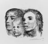 Drei Köpfe: Mann, Frau und Kind by Käthe Kollwitz, Original-Lithographie auf glattem Velin, sold Jun 2004