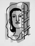 Fernand Léger, Tête de Femme, Original-Farblithographie auf Velin