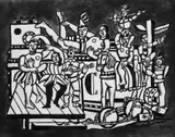Fernand Léger, Contrastes, Mit einem Text von Louis Aragon und 13 farbigen Lichtdrucken (davon 11 mit zum Teil aufwendiger Schablonenkolorierung) nach Zeichnungen und Aquarellen von Fernand Léger. Auf handgeschöpftem Velin. Exemplar 191/300. Lose in Leinenmappe (mit Alters- und Gebrauchsspuren)