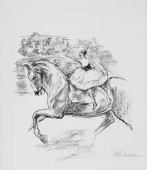 Die Kunstreiterin by Max Liebermann, Original-Lithographie auf Zanders-Bütten, sold Jun 2004