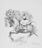 Max Liebermann, Die Kunstreiterin, Original-Lithographie auf Zanders-Bütten