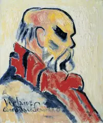 Alexis Mérodack-Jeaneau, À Verlaine (Portrait de Verlaine), Öl auf Leinwand, doubliert
