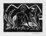 Otto Mueller, Mädchen zwischen Blattpflanzen (Mädchen im Schilf)