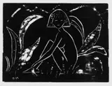 Otto Mueller, Mädchen zwischen Blattpflanzen (Mädchen im Schilf)