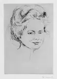 Edvard Munch, Frauenbildnis: Fräulein Harder, Original-Radierung auf festem schweren Velin