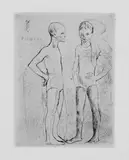 Pablo Picasso, Les deux Saltimbanques, Original-Radierung (Kaltnadel) auf Van Gelder-Velin