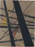 Ljubow Sergejewna Popowa, Komposition, Gouache auf bräunlich-grauem Karton