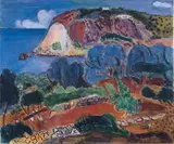 Meerlandschaft bei Lacco Ameno (Ischia) by Hans Purrmann, Öl auf Leinwand, sold Jun 2004