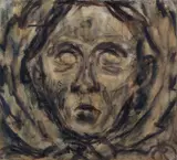 Kopf by Christian Rohlfs, Tempera auf genarbtem Velin, sold Jun 2004