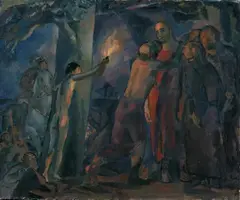 Albert Weisgerber, Der Judaskuss, Öl auf Leinwand