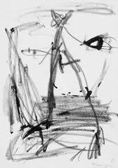 Siegfried Anzinger, Ohne Titel, 3 Zeichnungen: Tusche und Pastellkreiden auf Velin jeweils