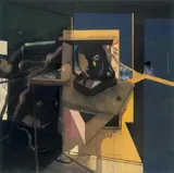 Jorge Castillo, Garten im Winter, Öl, Tempera, Kohle und Wachs auf Leinwand
