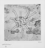 Eduardo Chillida, Enda, Original-Radierung auf dünnem Japanpapier, aufgewalzt auf Velin