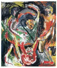 Gerhard Kever, Herzinfarkt III, Acryl auf Nessel