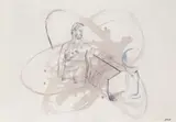 Ohne Titel (Selbstporträt) by Martin Kippenberger, Kugelschreiber, Aquarell und Gouache auf genarbtem schweren Velin, sold Jun 2004