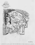 Martin Kippenberger, Sozial Pasta, Ölkreide auf einem Hotelbriefbogen des "The Sovereign"