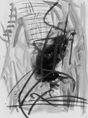 Ohne Titel by Per Kirkeby, Aquarell und Farbkreiden auf chamoisfarbenem Zeichenpapier, sold Jun 2004