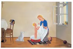 Jan Knap, Wasser wäscht die Haut, Liebe das Herz, Öl auf Leinwand