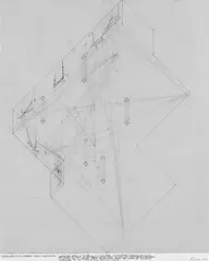 Barry Le Va, Accumulated vision, Kugelschreiber und Tinte auf bräunlichem Pergamin über Bleistift auf glattem Zeichenpapier