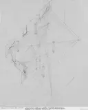 Barry Le Va, Accumulated vision, Kugelschreiber und Tinte auf bräunlichem Pergamin über Bleistift auf glattem Zeichenpapier