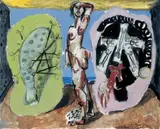 Othelloszene II by Markus Lüpertz, Öl auf Leinwand, sold Jun 2004