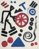 Charly by A. R. Penck, Acryl auf Leinwand, sold Jun 2004