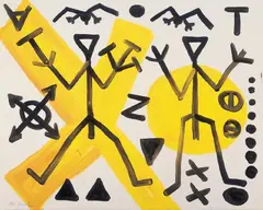 Charly by A. R. Penck, Acryl auf Leinwand, sold Jun 2004