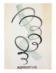 Sigmar Polke, Komposition, Aquarell auf chamoisfarbenem glatten Papier