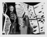 Sigmar Polke, S. schmeckt Pfirsich von H, Farbige Granolithographie und Papiercollage auf Karton