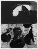 Neo Rauch, Ohne Titel (Drall), Öl, Gouache und Bleistift auf elfenbeinfarbenem Bütten