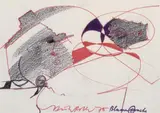 Dieter Roth, Blumensprache, Filzschreiber und Graphit auf Kunstpapier mit Leinenstruktur