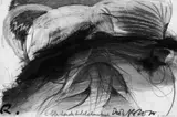 Dieter Roth und Arnulf Rainer, Erbleichender Sichel..., Ölfarbe, Ölkreide und Bleistift auf elfenbeinfarbenem Halbkarton