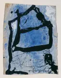 Emil Schumacher, Ohne Titel, Gouache auf braunem Packpapier ca