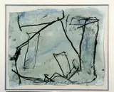 Emil Schumacher, Ohne Titel, Gouache, Öl und Kreide auf braunem Packpapier ca