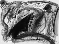 Ohne Titel by Walter Stöhrer, Aquarell, Ölkreide und Tuschpinsel über Radierung auf elfenbeinfarbenem Velin, sold Jun 2004
