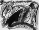 Walter Stöhrer, Ohne Titel, Aquarell, Ölkreide und Tuschpinsel über Radierung auf elfenbeinfarbenem Velin