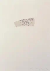 Luc Tuymans, The Conversation, Bleistift auf Transparentpapier mit unregelmäßig geschnittenen Rändern