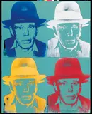 Andy Warhol, Joseph Beuys, Farbserigraphie mit Filzauflage auf Karton