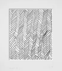Herringbone Floor by Rachel Whiteread, Holzrelief aus finnischem gelaserten Birken-Sperrholz, sold Jun 2004